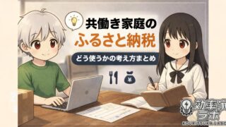 共働き家庭がふるさと納税の使い方を考えているイメージ