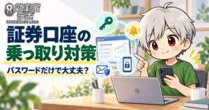 証券口座の乗っ取り対策を多層防御で解説するアイキャッチ